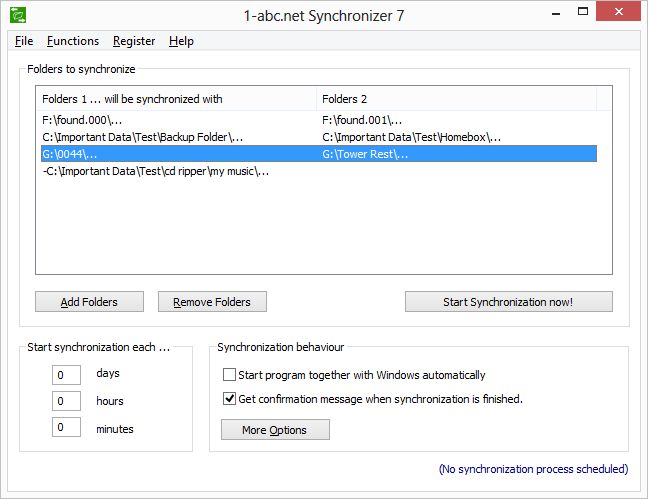 1-abc.net Synchronizer Screenshot
